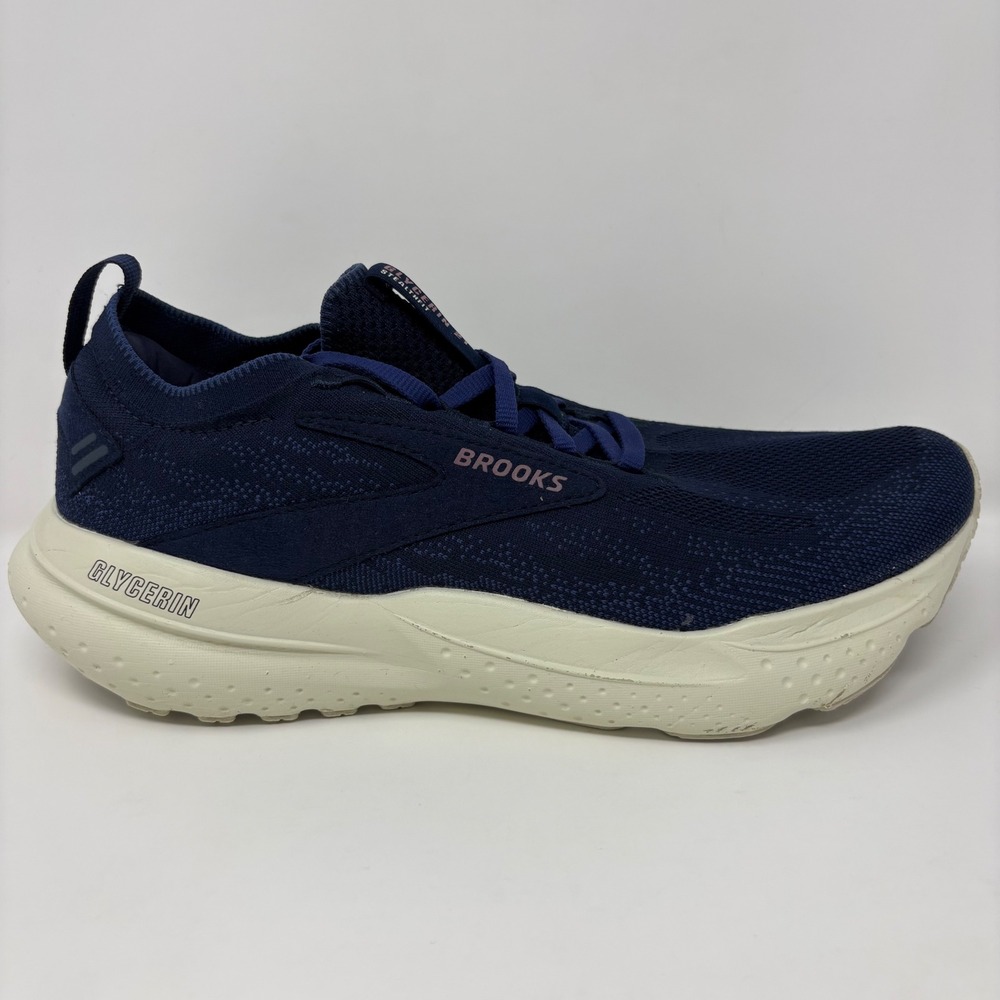 Brooks Glycerin StealthFit 21 Womens Size 11 Navy Blue Running Shoes 1204101B477